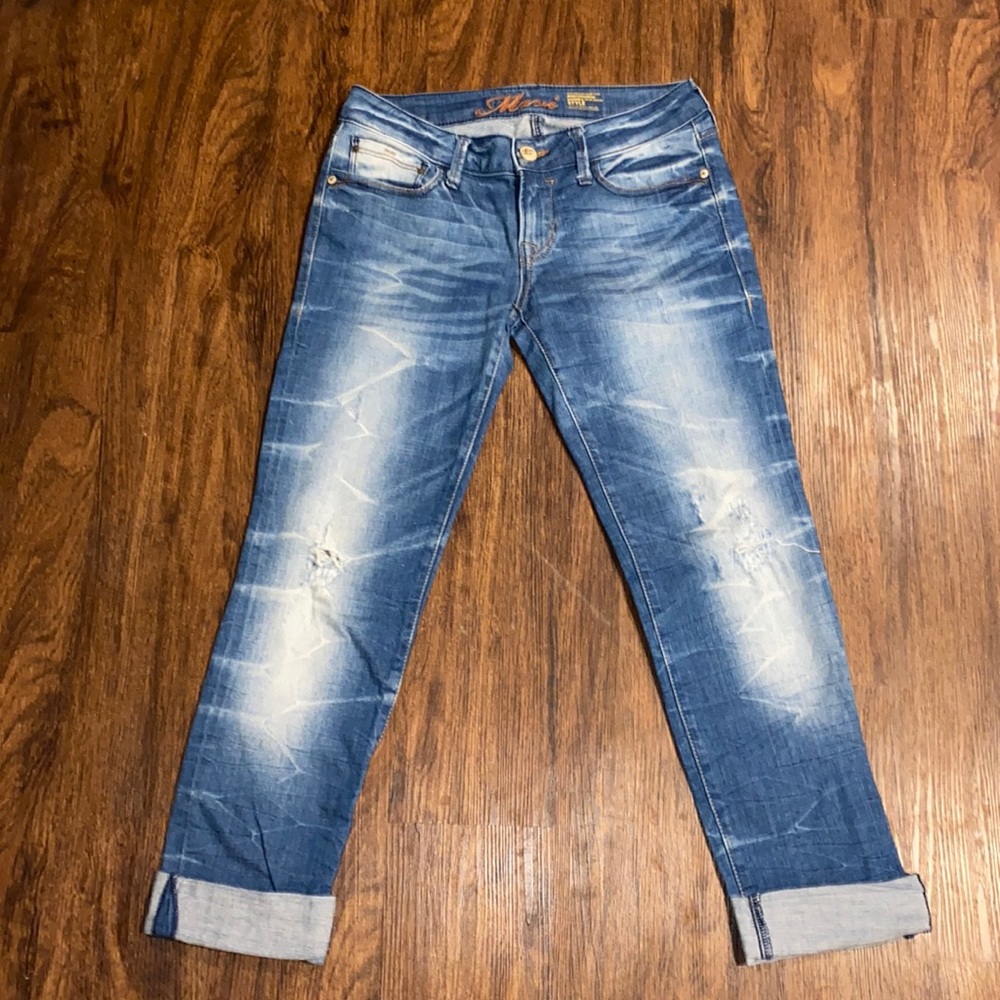 Mavi Emma Distressed Stretch Straight Jeans
